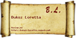 Buksz Loretta névjegykártya